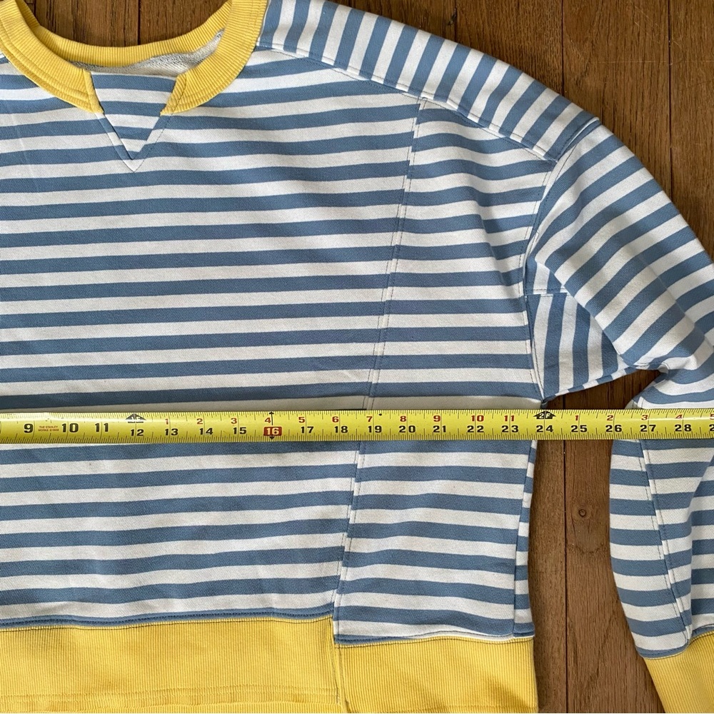 NWOT Merokeety Blue White Stripe Sweatshirt, Women’s Size Large Cozy Coastal - Picture 8 of 8